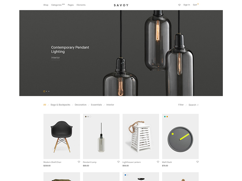 Savoy – Minimalist AJAX WooCommerce Theme